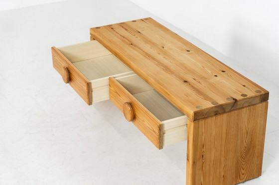 Image 1 of Pine bench/hallway cabinet in the manner of Ruben Ward (Sweden, 1970s).