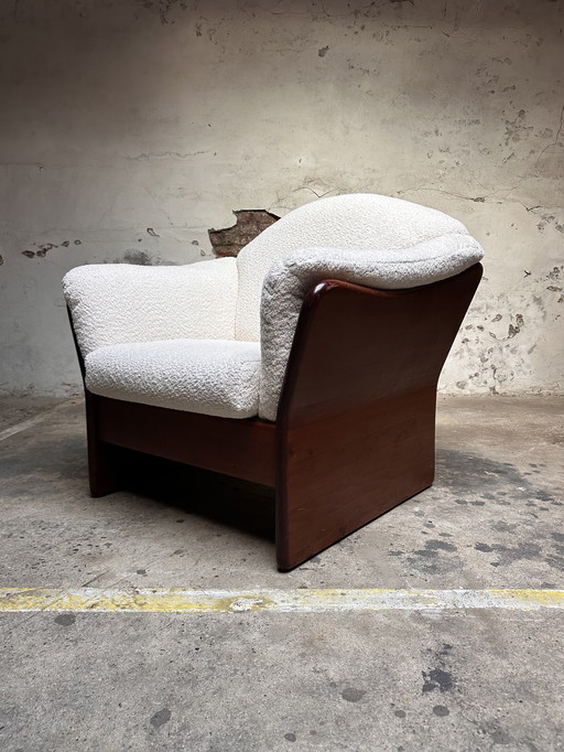 Vintage brutalist armchair bouclé
