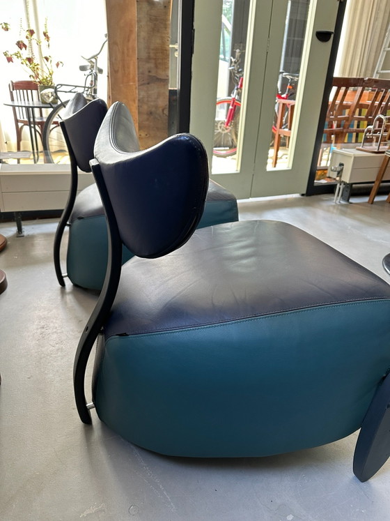 SALE: Danish design Skalma Armchairs, vintage leather easy chairs, Wood, Multi Color (photo 4 of 9)