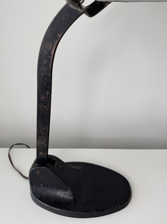 Vintage VIKTORIA Industrial Desk Lamp – Green Enamel – Cast Iron Base – Table lamps, Metal (photo 7 of 10)