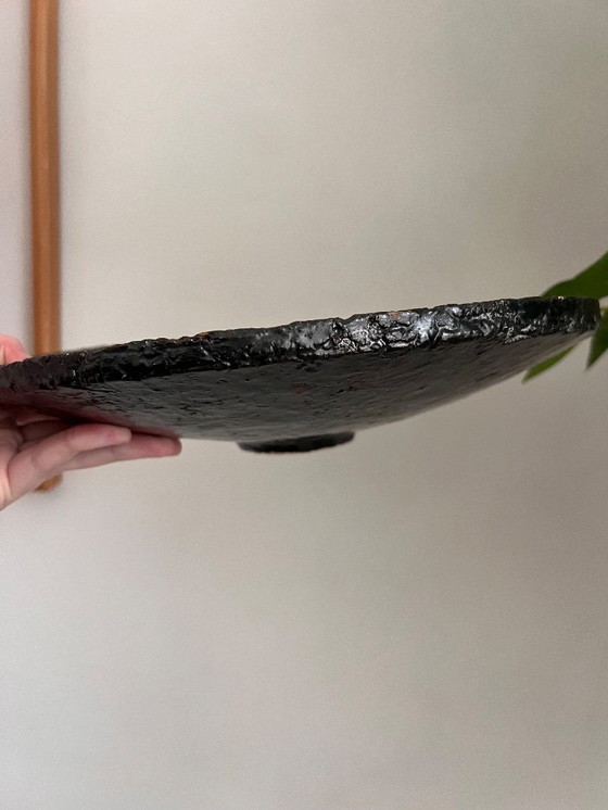 Image 1 of Very robust blue green bowl Raku ceramic handmade