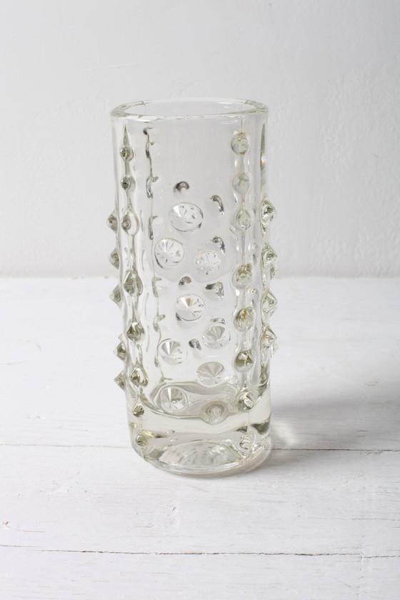 Image 1 of Mid-Century Spiky Glass Vase by Pavel Panek, Czech Republic / 1971