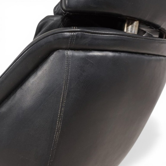 Image 1 of Poltrona lounge ESA 802 in pelle nera di Werner Langenfeld, 1970