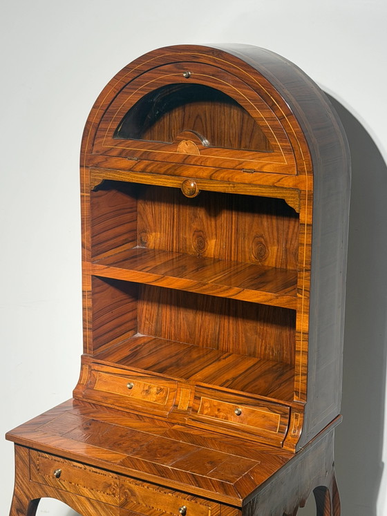 Antique English Marquetry Writing Desk / Secretary (photo 6 of 10)
