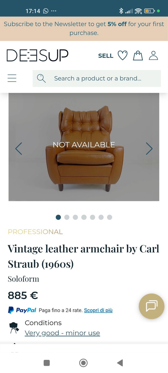 Image 1 of Comfortabele XL fauteuil van Carl Straub