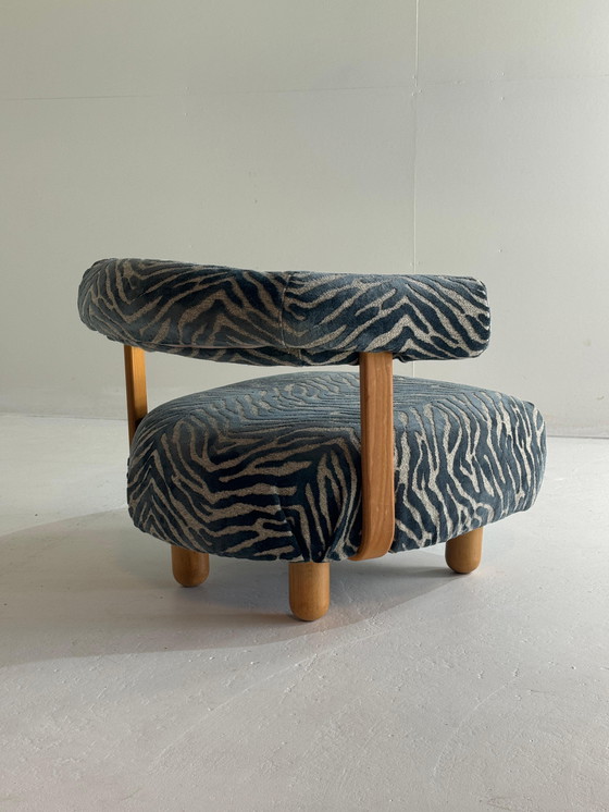 Image 1 of Armchair Big Pine in royal blue fabric