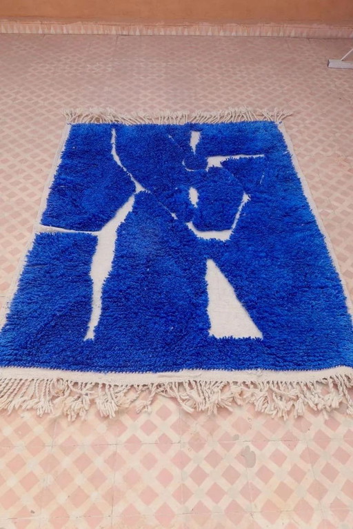 Auténtica alfombra bereber tradicional marroquí, azul, 1,5/2,5 m – Aime Té, vloerkleden en tapijten, Wool (photo 2 of 8)