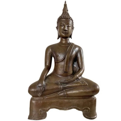 Estatua de Buda en bronce – Tailandia – Bhumisparsha Mudra – LOT 186