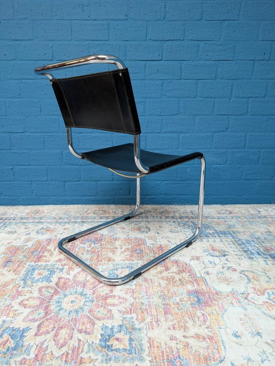 Image 1 of 6 sedie a slitta vintage S33, Mart Stam per Thonet, anni '60