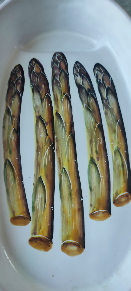 Vallauris ceramic asparagus dish