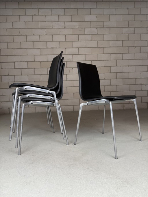 4X Akaba Gorka Chair By Jorge Pensi cuir noir (plus en stock)