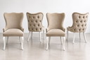 Set of 4 luxury Dining chairs | Beige & white