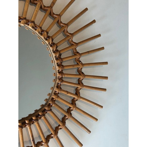 Image 1 of Vintage rattan mirror, 1970