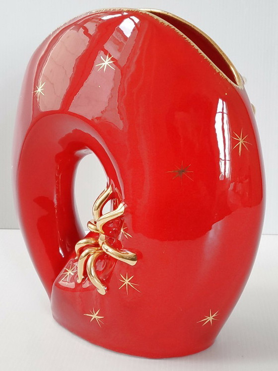 Image 1 of Vintage 1950s Star Sun Spider Ceramic Vase, 1950s, 50s, Vallauris, 1950s