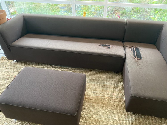 Gelderland 4800 Corner sofas with ottoman, to be reupholstered, Textile, Chrome, Brown (photo 2 of 7)