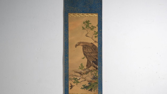 Antikes japanisches Kakejiku eines Raubvogels in Farbe auf Papier – Japan, circa 1900 – Gemälde & Zeichnungen (photo 3 of 40)