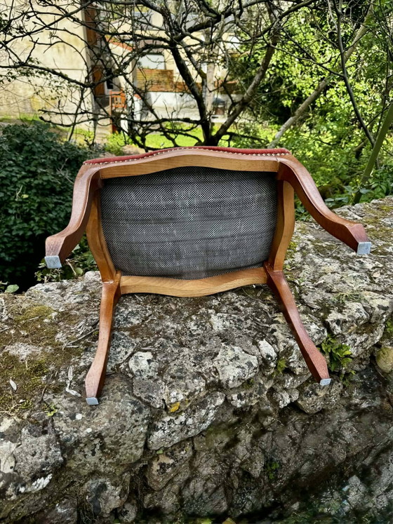 Grande poggiapiedi in stile barocco Luigi XV antico. – Poggiapiedi e pouf, Wood, Velvet, Bohemian (photo 6 of 8)
