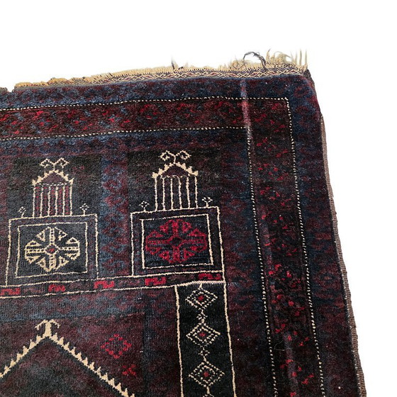 Image 1 of Vecchio tappeto Baluch in lana annodato a mano, metà del XX secolo