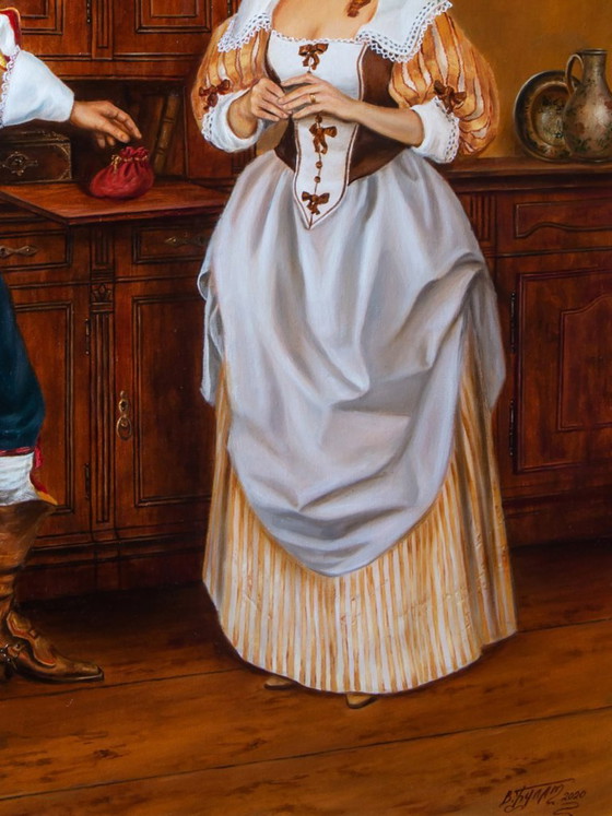 Original Oil Painting Cardinal's Money - Based on A. Dumas's "The Three Musketeers" – Paintings & Drawings (photo 7 of 7)