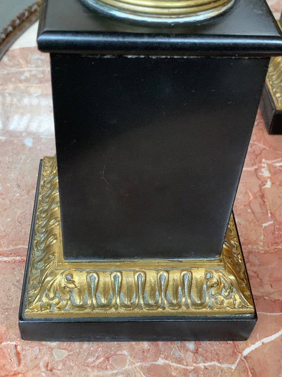 Pair of Napoleon III style vases. – Bronze, Marble (photo 5 of 7)
