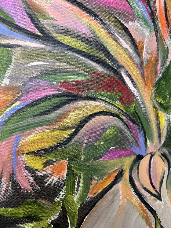 Image 1 of Schilderij acryl op katoen 100 x 100