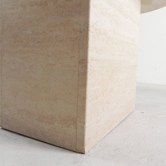 Image 1 of Mid-Century travertine coffee table with oval top, 1970s