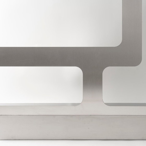 Perforated brushed stainless steel Room screen, contemporary French work – Metal (photo 4 of 9)