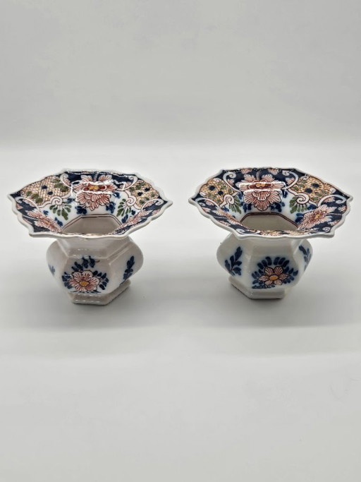 Pair of Makkum 'Kwispedoor' Spittoons – Antique & Vintage (Painter J. Visser)