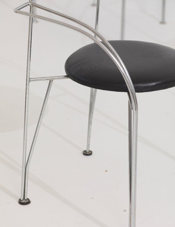 Image 1 of 4 sedie/poltroncine cromate "Lune d'Argent" di Pascal Mourgue per Fermob, vintage circa 1985