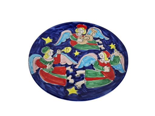 La Musa Ceramiche - XL plate - Giovanni De Simone style - hand painted - Picasso - 80's