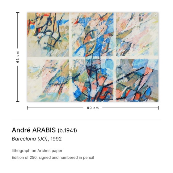 André Arabis Lithographie Signée Barcelone (JO) 1992 – Lithographies et sérigraphies, Paper (photo 3 of 5)