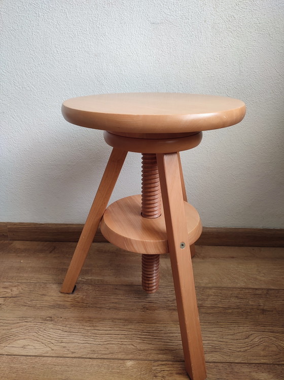 Vintage Draaikruk Kruk Pianokruk Atelier Fotostudio Pottenbakkers Kruk Krukje Hout Draaibaar Verstelbaar (photo 8 of 11)