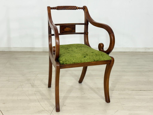 Sedia da scrivania inglese, poltrona, vintage Regency