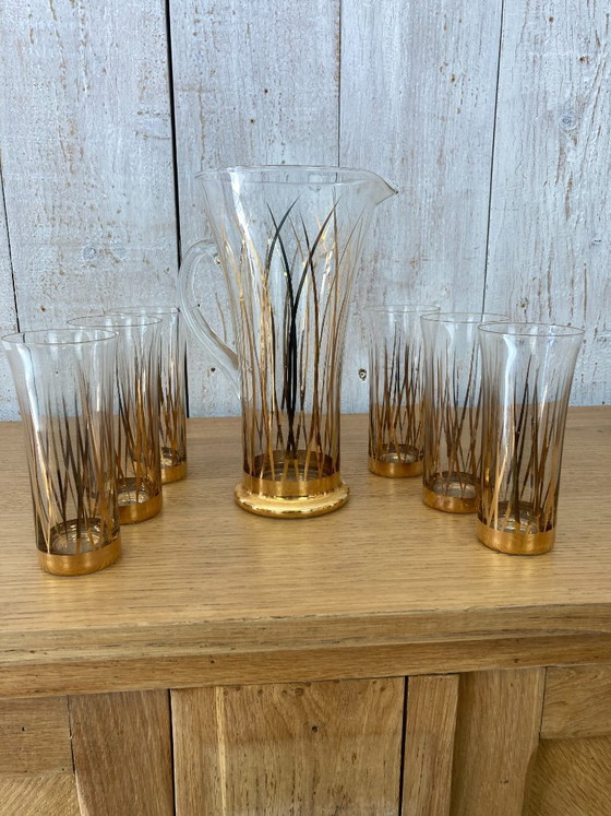 Image 1 of Juego de 6 vasos con jarra a juego.