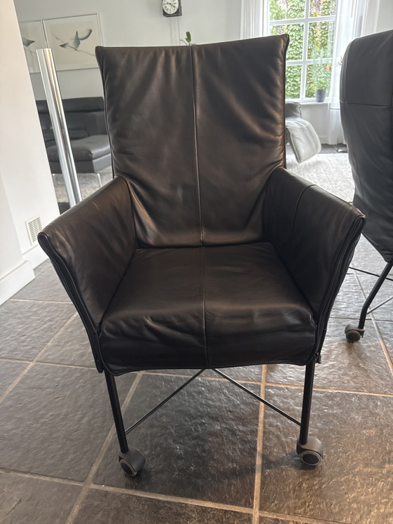 Eetkamerstoelen Chaplin zwart leer 4 stuks – Montis, Leather, Metal (photo 4 of 5)