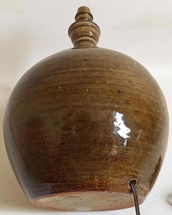 Image 1 of Geëmailleerde aardewerk lamp gesigneerd Alain Magne jaren 70