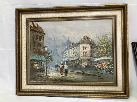 Image 1 of Ölgemälde Caroline Burnett, streetview Paris 3 Stück!