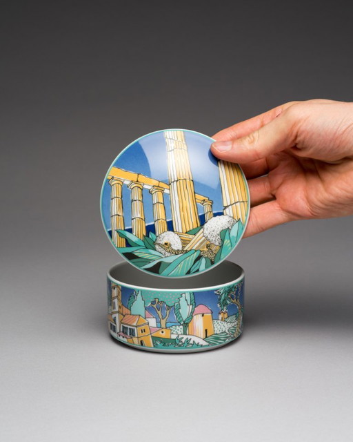 Rosenthal Brigitte Doege Reiseimpressionen Scatola di porcellana Nr.9 Kalimera in Grecia