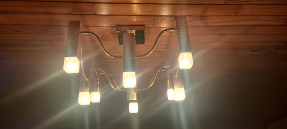 Image 1 of Lampada da soffitto di design vintage Gaetano Sciolari per Les Ateliers Boulanger