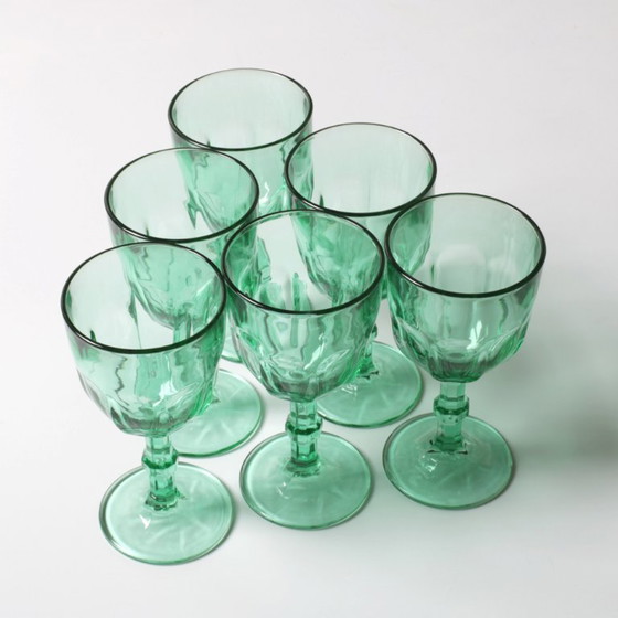 Set di 6 Bicchieri da Vino Verdi Vintage / Calici / Crisal / Portogallo / Anni 2000 – Crisal Glass (photo 8 of 13)
