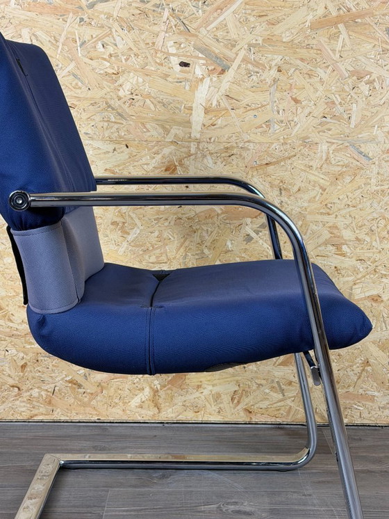 Image 1 of 1990s Vitra Figura Freischwinger Design Mario Bellini Objekt X Metall & Stoff