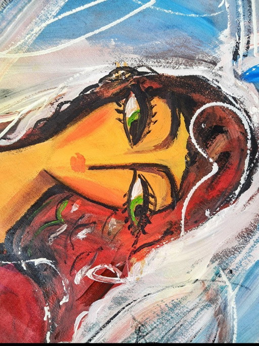 HRASARKOS - Zittende vrouw - Op het doek van de kunstenaar