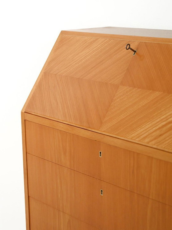 Image 1 of Secretaire scandinavo in olmo e radica, anni '50