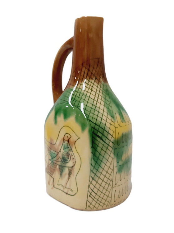 Image 1 of Pichet vintage en céramique émaillée, aiguière 23 cm