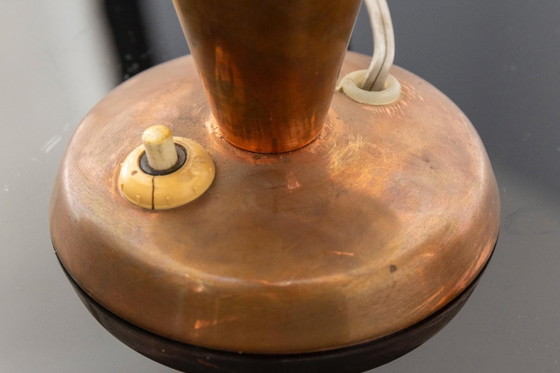 Image 1 of Table Lamps, Mid Century Copper Mushroom Shape, Vladimír Havel Kovona, 1960s, Czechoslovakia - Pair of 2