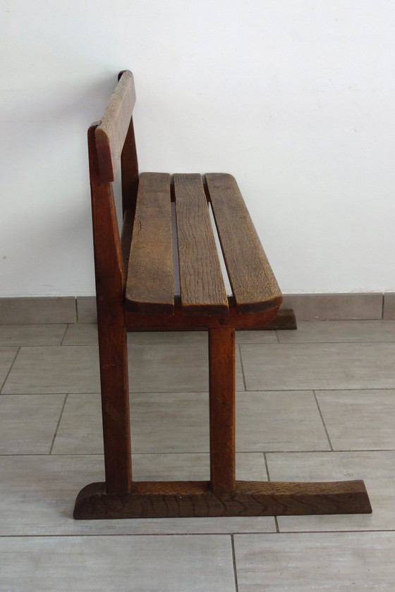 Image 1 of Rustic School Bench, 1950s