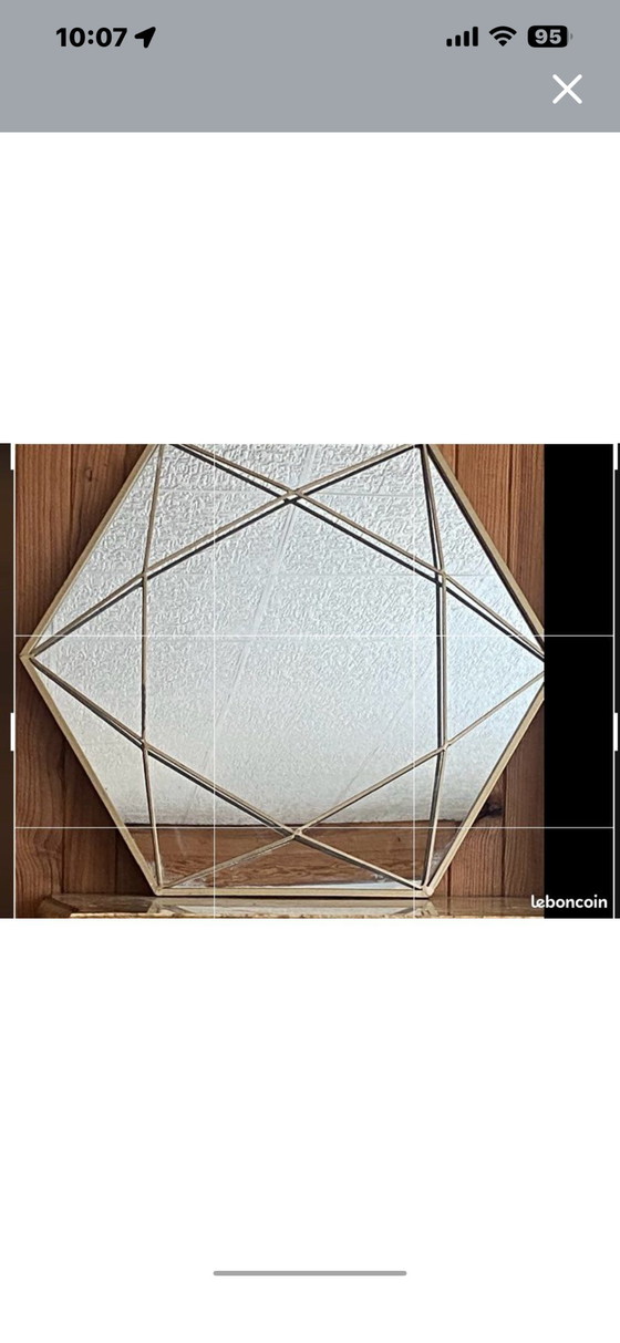 Image 1 of Gran espejo Art Déco en latón dorado.