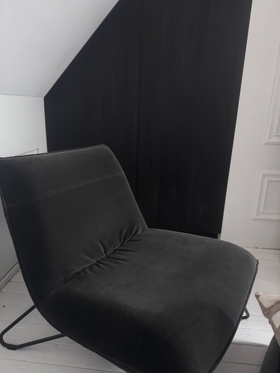 Rolf Benz Armchair 394 Including Pouf – Velvet, rvs (photo 5 of 5)