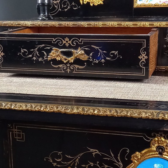Image 1 of Bonheur du Jour en bois noirci ca.1840-1850