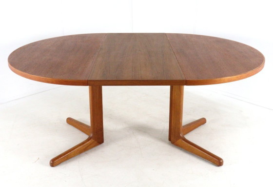 Image 1 of Tavolo da pranzo rotondo allungabile 2x di S. Burchardt Nielsen, design vintage danese.